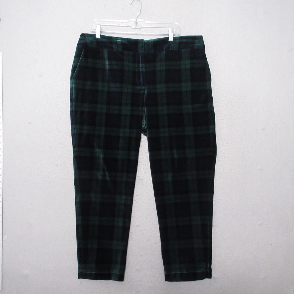 Talbots Pants Plus 16WP Blackwatch Plaid Tartan Velvet Hampshire Ankle Timeless